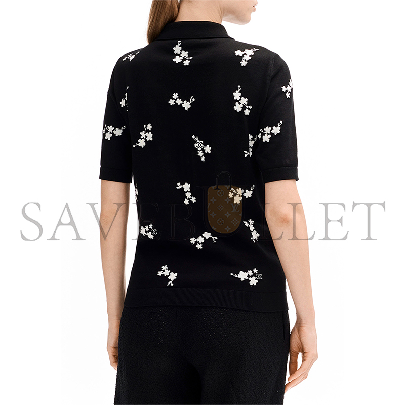 CHANEL POLO COTTON & SILK BLACK & WHITE P81379